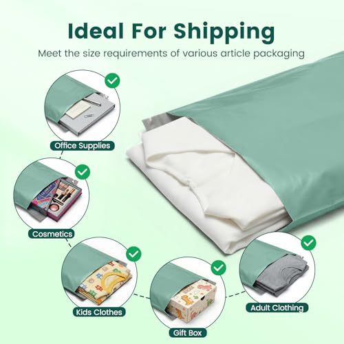 Metronic Poly Mailers 10x13 50 Pack, Small Self Seal Shipping Bags - color: Grayed Jade Green, size: 10x13 50PC