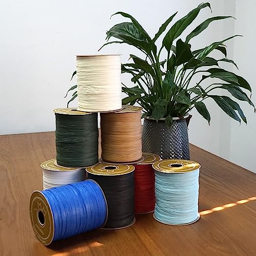 Raffia Ribbon for Gift Wrapping, Packing Paper Twine, Craft Ribbon Raffia Yarn for Crochet - 1/4'' Wide, 100 Yards, Black - color: Black