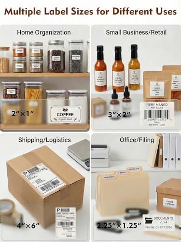 Forc Bluetooth Thermal Shipping Label Printer, 4x6, Black - color: Black