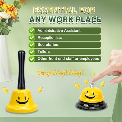 UCEC Ring Service Call Bell Smile Hand Ringing Bell for Hotel Counter - size: 2 Bells