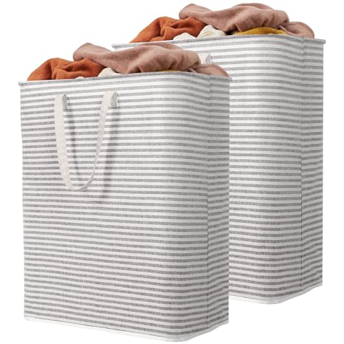 Lifewit 125L Large Laundry Baskets, Laundry Hampers Bags, 2 Pack, Grey - color: Grey, size: 125L