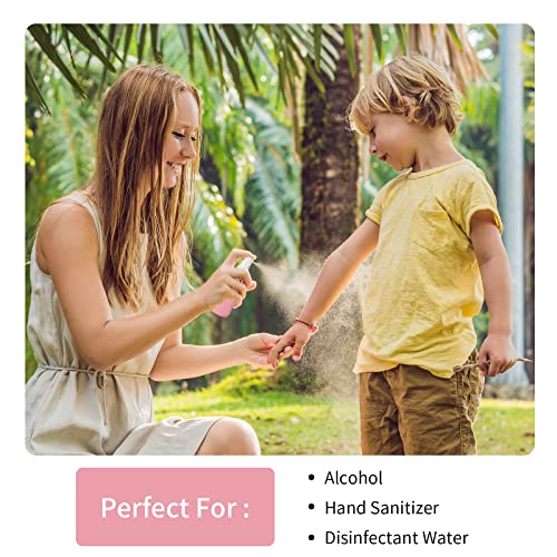 HOMBYS Empty Clear Glass 2oz Small Spray Bottles with Silicone Sleeve Protection - Refillable Containers for Travel, Cleaning Solutions, Essential Oils, Sanitizers - Fine Mist Spray - 4 Pack-Clear - color: Green,Blue,Pink,Army Green