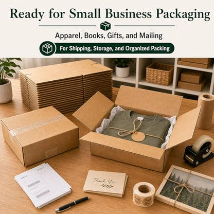 10x10x4 Brown Kraft Shipping Boxes for Small Business, 20 Pack - size: 10x10x4 Inch