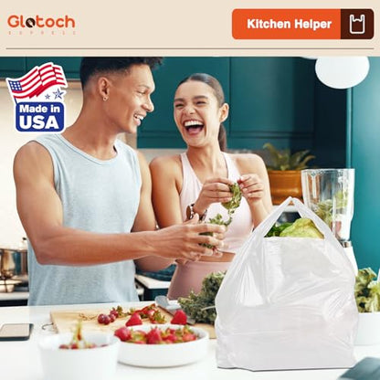 Glotoch 1000 Count-Plastic T-shirt Grocery Shopping Bags Plain White - color: Pure White