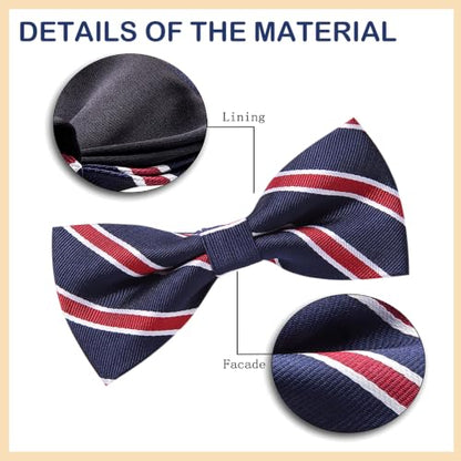 AUSKY 8 PACKS Elegant Adjustable Pre-tied Bow Ties for Men Boys (1&4&5&6&8 Pack for option) - color: Mixed Color