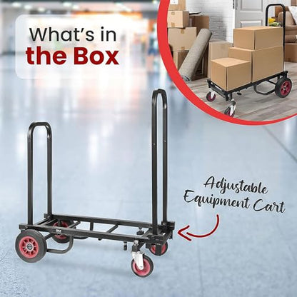Pyle Compact Folding Adjustable Equipment Dolly - Heavy Duty Multi‑Function Convertible Cart Hand Truck/Platform Cart with Wheels - Expandable Up to 25.24" to 40.24" - 200LBS MAX Load Capacity - size: 25.24'' x 14.25''