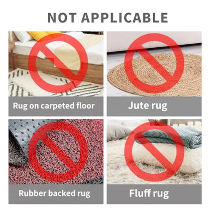 ZONGOOL 12PCS Rug Tape Non Slip Rug Pad Grippers Double Sided Carpet Tape - color: White