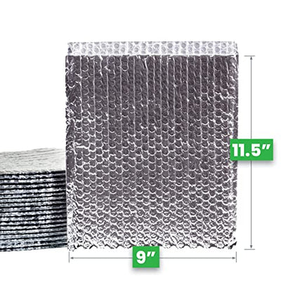 EcoFoil Thermal Insulated Bubble Mailer 9" x 11.5" - 10-Pack - Heat-Protective & Lightweight Bubble Mailer that Protects Temperature-Sensitive Contents, Food Grade Shipping Material - size: 9" x 11.5"