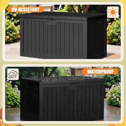 Devoko HDPE 240 Gallon Deck Box Double-Wall with Divider - color: Black, size: 240 Gallon 1 Pack