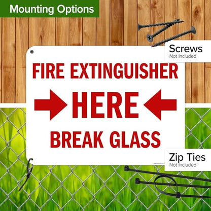 Fire Extinguisher Here Break Glass Sign, (MS-25700) 18x24 Inches, 55 mil thick HDPS (high density polystyrene), Made in USA by My Sign Center - size: 18x24 Polystyrene