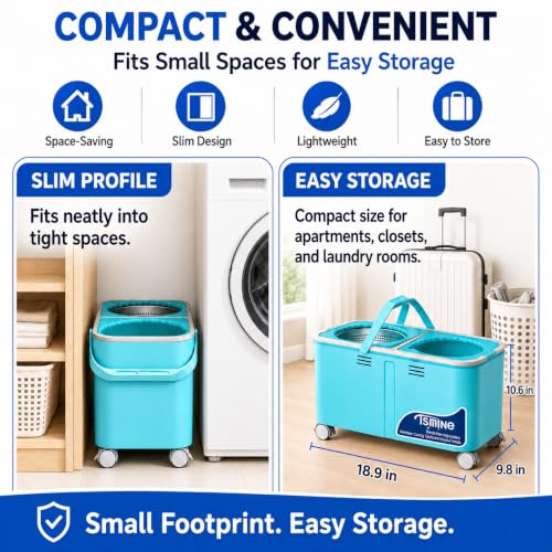 RinseWise Easy-Use Gen 2 Mop Bucket, Clean/Dirty Water Separation, Blue - color: Easy-use Gen 2-blue
