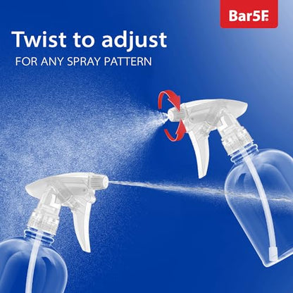 Bar5F Empty Clear Spray Bottle, 16 Oz, Pack of 3