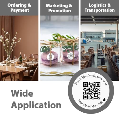 Custom QR Code Stickers - 50-1000pcs Round Vinyl Labels Sized in 1.5/2/2.5/3/4/5 inches for Business Promotion, Events and Personal Use