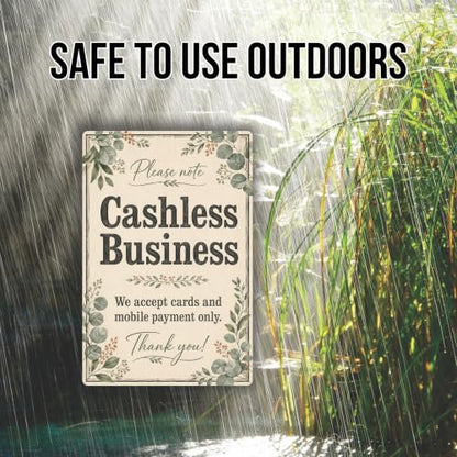 Cashless Business Farmhouse Business Sign - style: Cashless Business