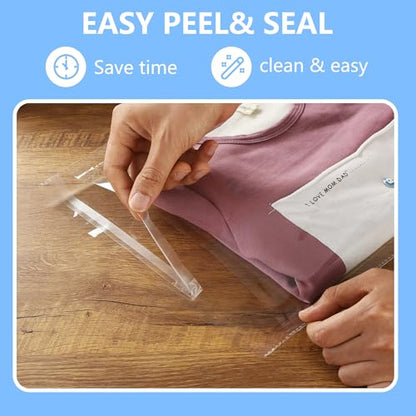 iMailer - 200 Count - 8" x 10" Self Sealing Cellophane Bags - Clear Cello Resealable Plastic Poly Bags for Art Prints, Packaging, Photo, Jewelry - size: 8x10 Inch (Pack of 200)