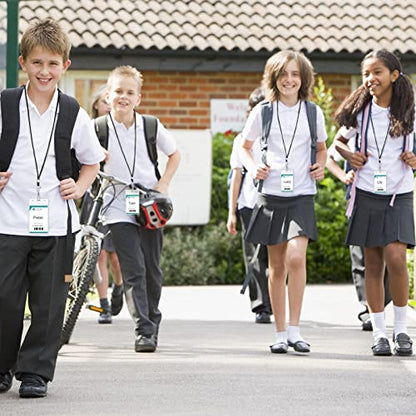 Marspark 200 Pcs Lanyard with ID Holder Bulk Clear, Black - color: Black