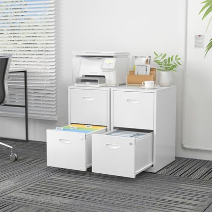SteeLoong 2 Drawer File Cabinets,Metal Office File Cabinet with Lock,White - color: White, style: 2 Drawer Light Duty