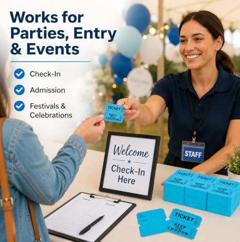 MAQIHAN Blue Raffle Tickets Roll - 50/50 Double Raffle Tickets for Event - color: 200pcs Blue