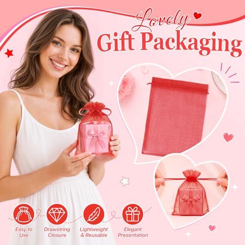 ANZNKU 100PCS Organza Bags 6x9, Colorful Small Mesh Gift Bags Drawstring - color: Multicolor