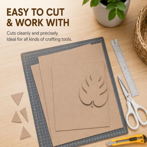 Chipboard Cardboard 8.5 x 11 inch, 20 Sheets of 22 Point Kraft Board, Flat Cardboard Inserts for Shipping, Mailing, Packing, DIY Crafts - color: Beige