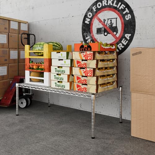 21" Deep x 42" Wide x 14" Height Wire Shelving Kit | 1-Tier | NSF Commercial Storage Rack Unit - size: 21" Deep x 42" Wide