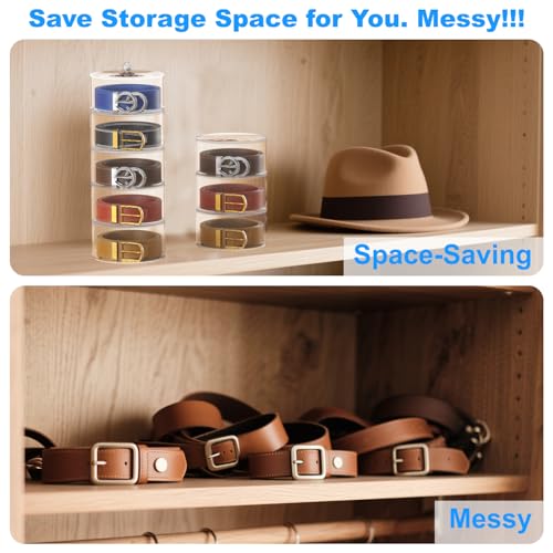 Belt Organizer, 5-Tier Acrylic Belt Storage & Holder for Closet