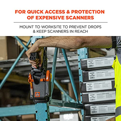 Ergodyne Squids 5543 Barcode Scanner Holder Equipment Mount for Gun Grip Mobile Computers, Handheld Bar Code Scanners, Fastener Straps to Attach to Forklift Gray Small - size: S