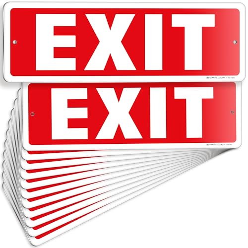 iSYFIX Exit Sign, 12x4 Inch, 12 Pack - color: Metal, size: 12 Pk 12x4