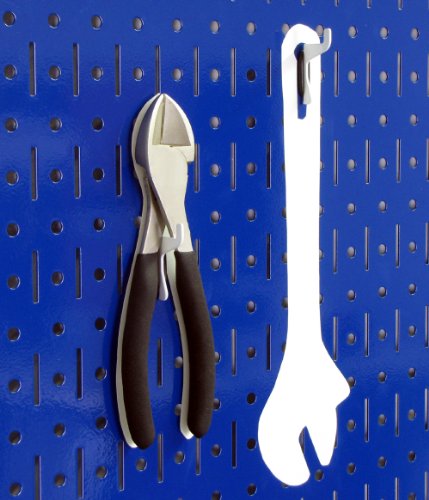Wall Control Narrow Pegboard Rack 8in x 32in Blue Metal Pegboard Runner Tool Board - color: Blue