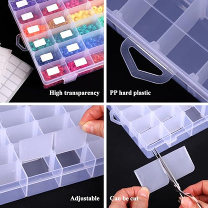 Bead Organizer Storage 8 Pack 36 Grid Jewelry Tackle Craft Box Adjustable - color: 8 Pack