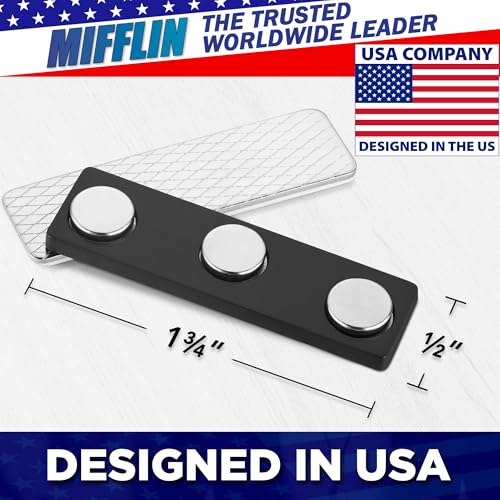 Mifflin-USA - Name Tag Magnets - 400 Pack, 1.75 x 0.5 Inches - Premium ID Badge Holder with 3 Extra Strong Neodymium Magnets - size: 400 Pack