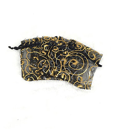 Wudygirl 100 PCS Organza Bags 4"x6" Gift Bags with Drawstring Black Eyelash - color: Black Eyelash, size: 4x6 IN