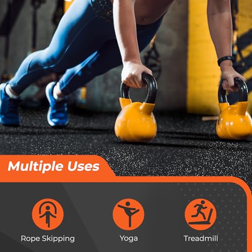 SUPERJARE 0.4'' Thick 36 Pcs 144 Sq Ft Rubber Top Exercise Equipment Mats - size: 36 Tiles (144 Sq Ft)