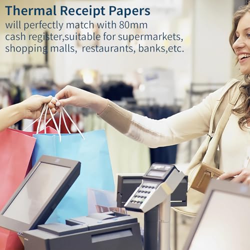 Thermal Receipt Paper, 2 1/4" x 50' Receipt Cash Register POS Paper (50 Rolls) - size: 50 Rolls, style: 2 1/4" x 50'