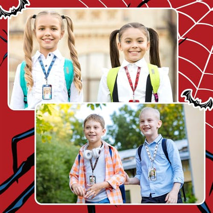 Liliaafar 4 Pcs Spider Badge Reel Lanyard with ID Card for Teachers Student - style: Spider Style