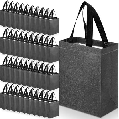 Eccliy 80 Pcs Reusable Gift Bags, Medium, Dark Grey - color: Dark Grey, size: Medium