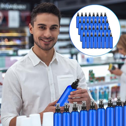 Eccliy 32 Pcs 8 oz Spray Bottles Fine Mist, Blue, Clear - color: Blue, style: Clear