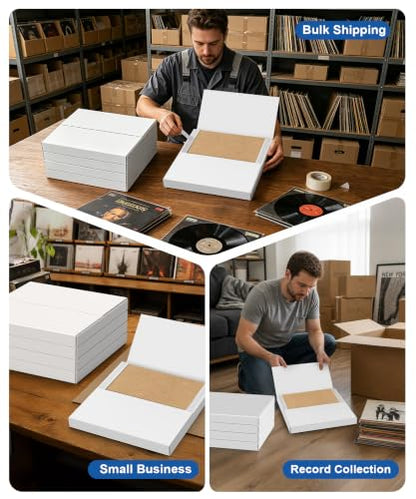 13.2" x 13.2" x 1.3" Corrugated Cardboard Vinyl Record Mailers,8 Pcs