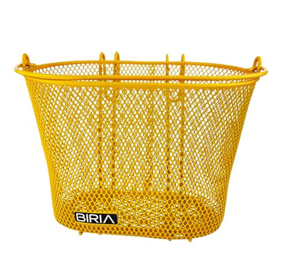 Basket with Hooks, Front, Removable, Wire mesh Small, Kids Bicycle Basket - color: Yellow/Orange