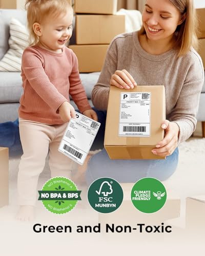 MUNBYN 4"x6" Thermal Printer Label, Shipping Labels, 220 Sheets/Roll - style: 220 Labels