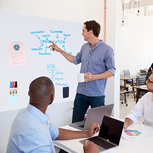 HAMIGAR White Board Dry Erase, 30" x 43" Self-Adhesive Sticker, No Ghosting - size: 43"W x 30"H