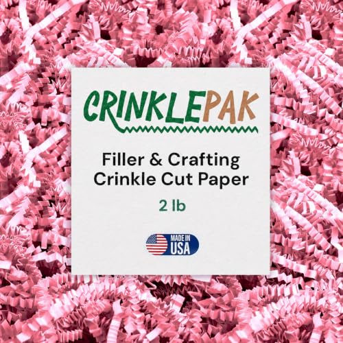 CrinklePak Pink Crinkle Paper - 2 LB Gift Basket Filler - color: Pink, size: 2 LB