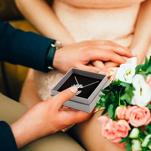 Coobbar Gift Box Necklace Earring Ring Box Gift Box,12 Pieces Square Cardboard Jewelry Gift Boxes,Cotton Filled Cardboard Paper Jewelry Box Gift Case (3.5x3.5x1.25 Inches) (Gray) - color: Gray