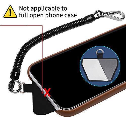 Doormoon Phone Tether Anti Theft, Phone Lanyard With Heavy Duty Carabiner - color: Black
