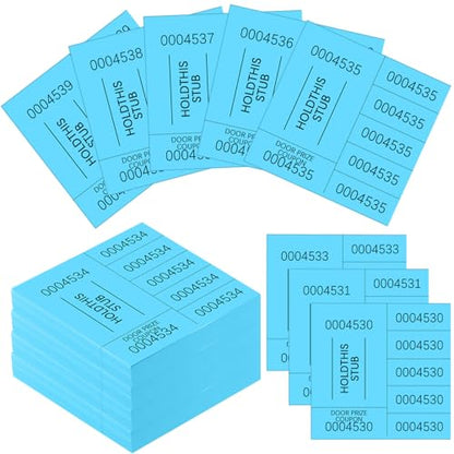 Kosiz 5 Bid 504 Raffle Ticket Sheets Chinese Auction Tickets, Lake Blue - color: Lake Blue, size: 5 Bid