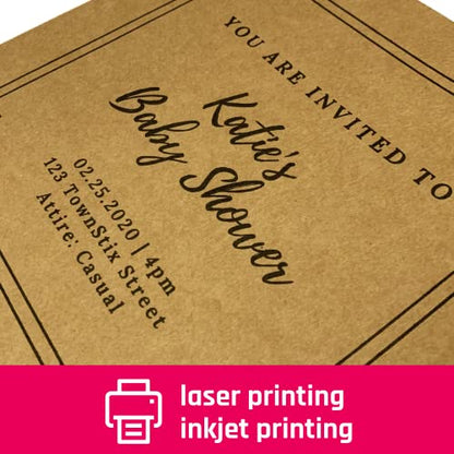 50 Sheets, Brown Kraft Cardstock, 200 GSM (75 lb. Cover), 8.5 x 11 inches - size: 50 Sheets