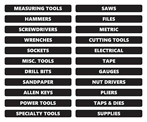 Toolbox Organizational Magnetic Rounded Labels by DCM Solutions (Black, 0.5" H x 4.5" W) - color: Black, size: 0.5"H x 4.5"W