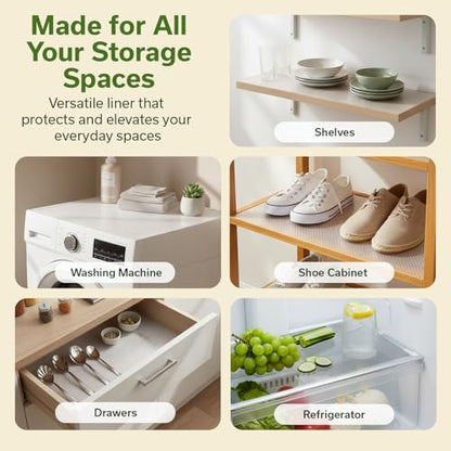 EVALAND Shelf Liner Cabinet Liner Non-Adhesive Drawer Liner 17.7 in x 33 FT - color: Clear, size: 17.7"W x 394"L Thickened