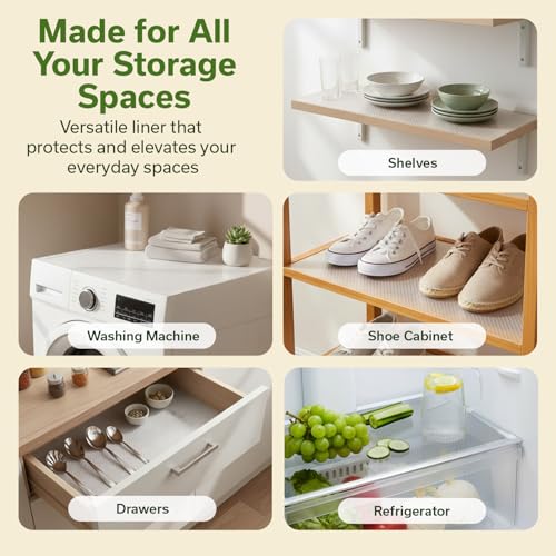 EVALAND Shelf Liner Cabinet Liner Non-Adhesive Drawer Liner 23.6 in x 20 FT - color: Clear, size: 23.6"W x 236"L