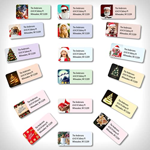 Customized Personalized Address Labels - Made in the USA by Kenco (500 Labels, Christmas) - color: Christmas, size: 500 Labels
